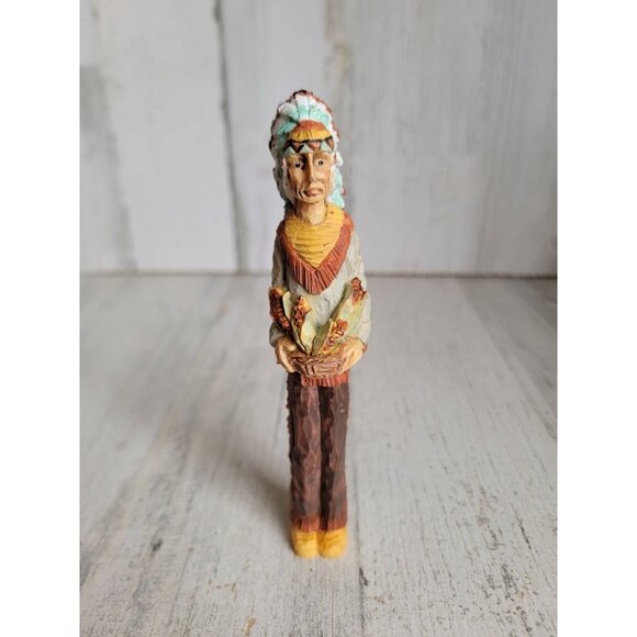 Ceramic unique Native American Thanksgiving long skinny maze corn figure - Picture 1 of 8